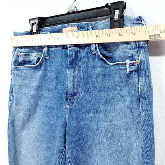 Mother Womens The Looker Ankle Fray Jeans 27 Stretch Mid Rise Distress Raw Hem - Picture 6 of 16